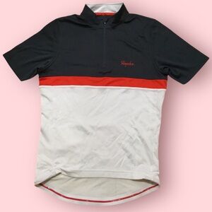 Rapha Club Mens Cycling Jersey (Dark Gray / Off White / Red)
